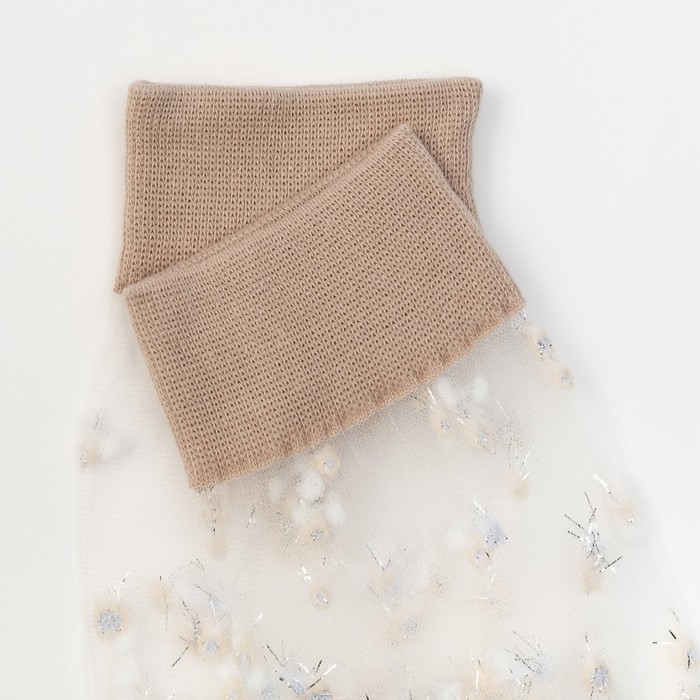 Носки женские стеклянные нжст2042 с люрексом цвет телесный, р-р 23-25 (36-40)