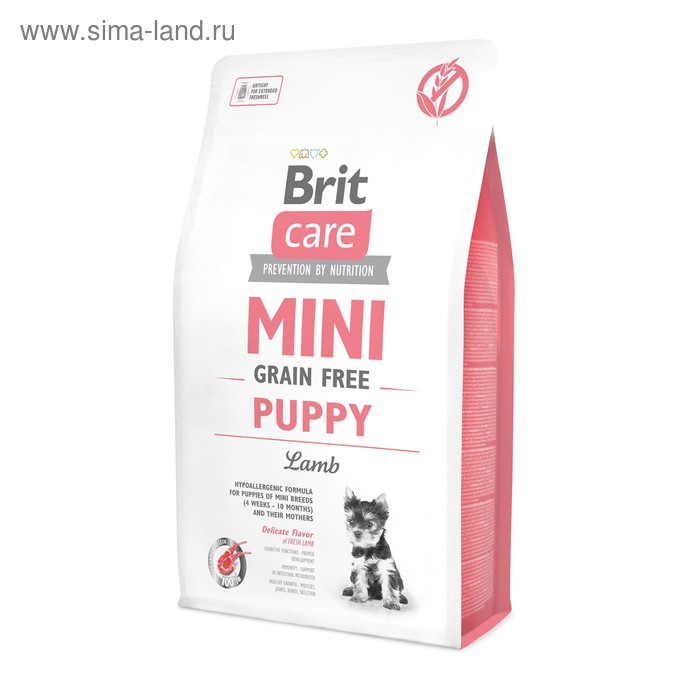 Сухой корм Brit Care MINI GF Puppy Lamb для щенков мини-пород, беззерновой,  2 кг.