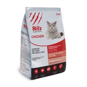 

Сухой корм Blitz для кошек, курица, 2 кг