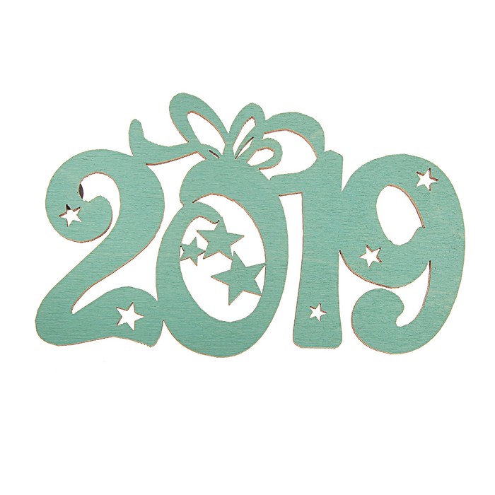 Топпер-магнит "2019", 12,5 х 7 см, ниагара