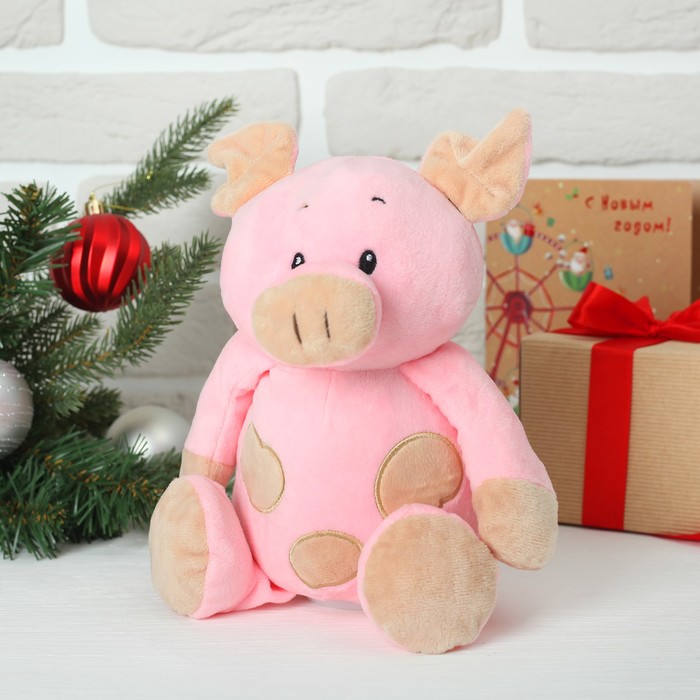 Мягкая музыкальная игрушка-копилка "Пятнистая свинка" 21 см