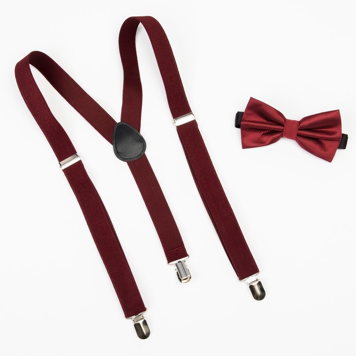 Набор мужской KAFTAN подтяжки и бабочка, бордовый, р-р универс, п/э