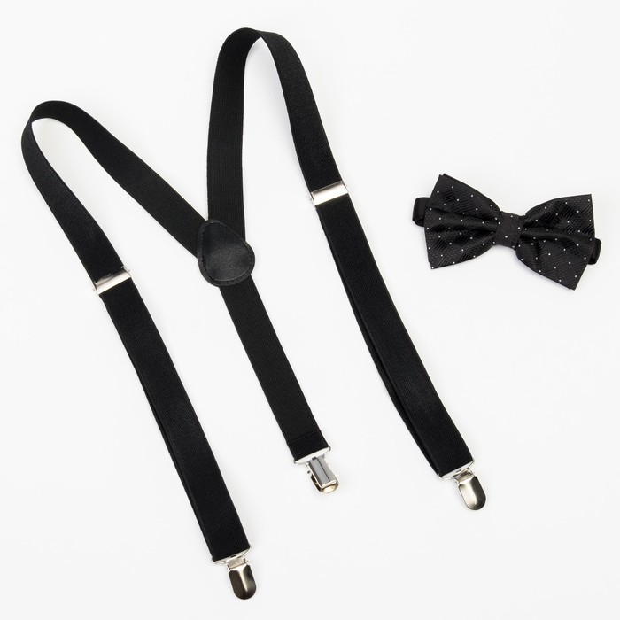 Набор мужской KAFTAN подтяжки и бабочка, черный, р-р универс, п/э