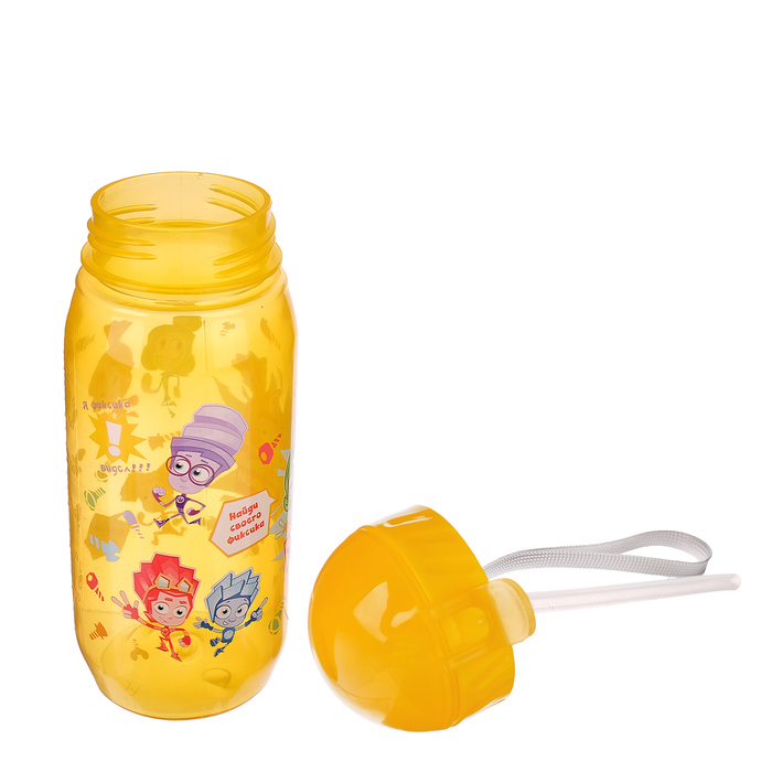 Поильник с трубочкой детский «Фиксики. Верта + Симка» (мультяшки), 400 мл, на ремешке, цвета МИКС