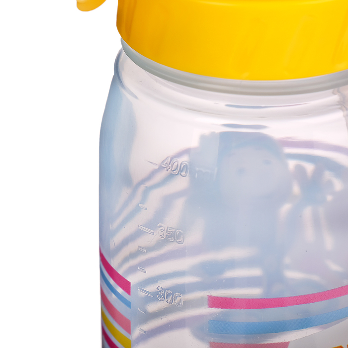 Поильник с трубочкой детский «Фиксики. Симка + Нолик» (полоски), 400 мл, на ремешке, цвета МИКС