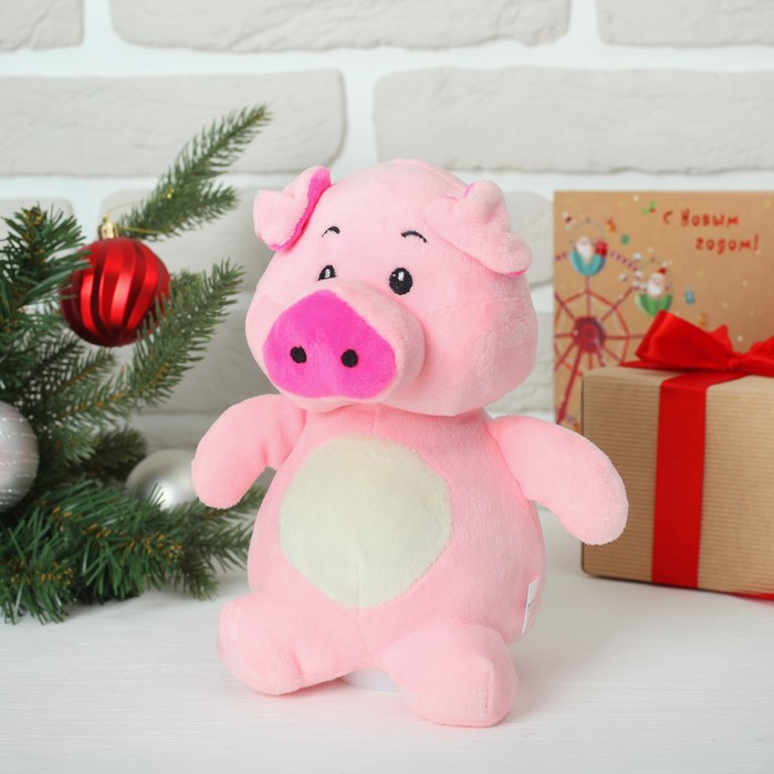 Мягкая игрушка-копилка "Хрюша белое брюшко" 22 см