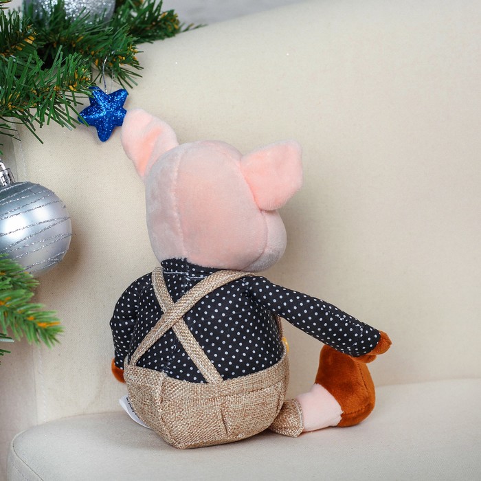 Мягкая игрушка "Поросёнок в рубашке и галстуке", 17 см