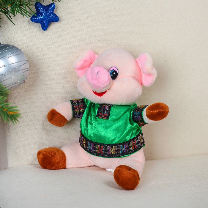 Мягкая игрушка "Русский парень" поросёнок 15 см