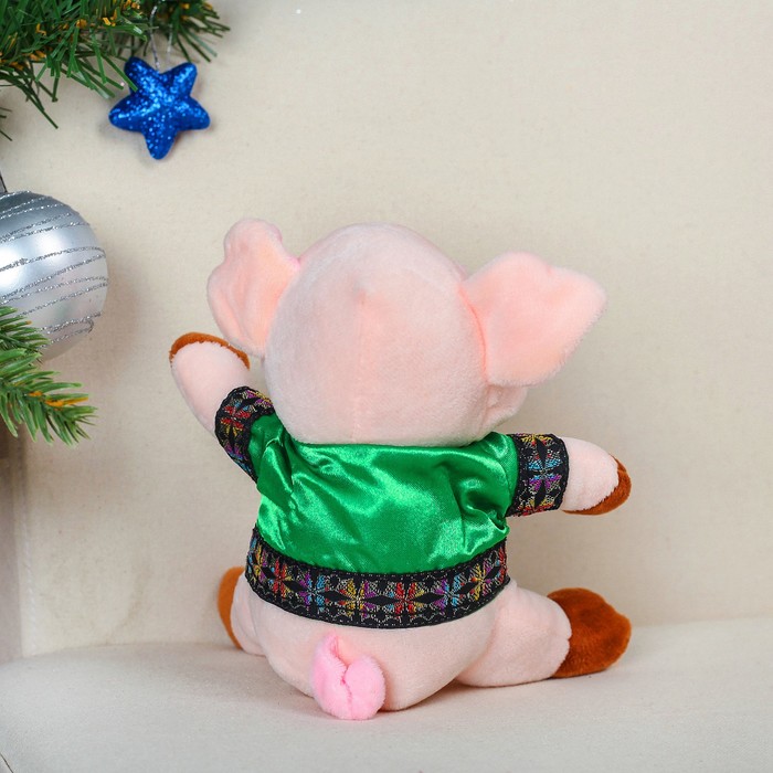 Мягкая игрушка "Русский парень" поросёнок 15 см