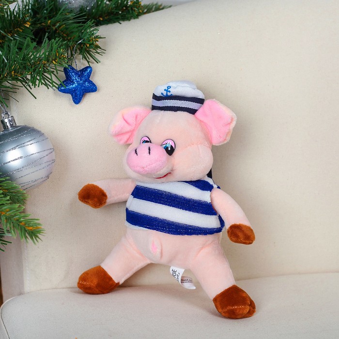 Мягкая игрушка "Поросёнок морячок" 15 см