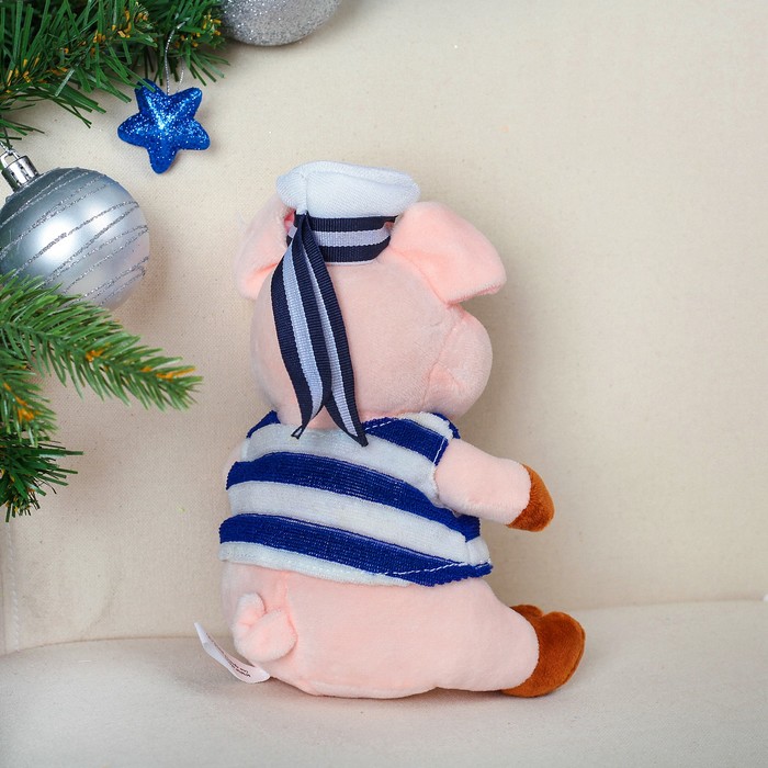 Мягкая игрушка "Поросёнок морячок", 17 см