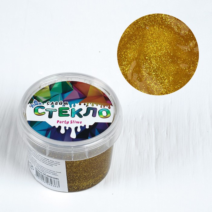 Слайм "Стекло" с невероятным эффектом переливающегося золота 100 гр