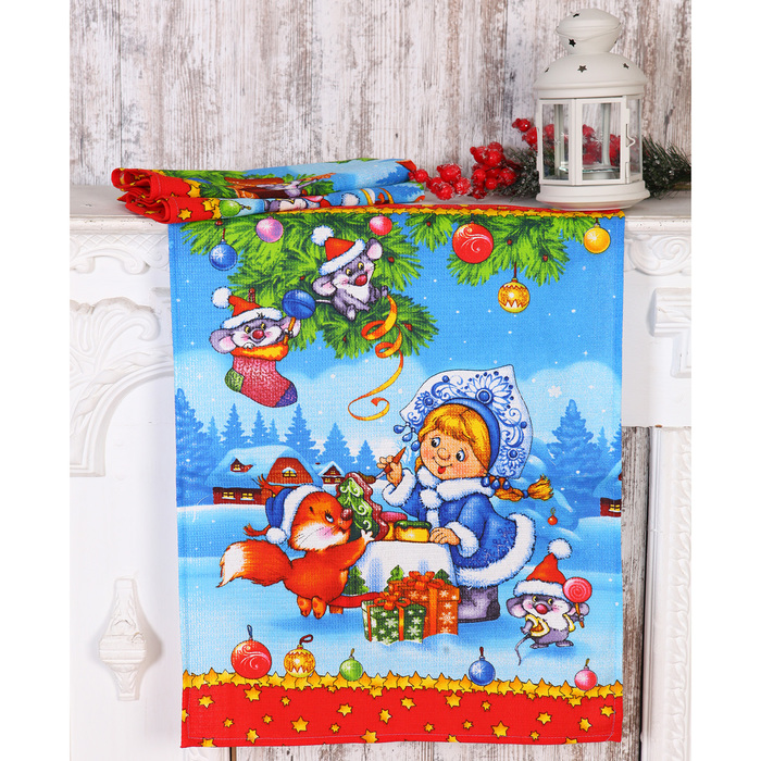 Полотенце 45х60см DomoVita "Волшебный лес", хлопок 100%, 170 г/м2 вафелька (пакет) микс