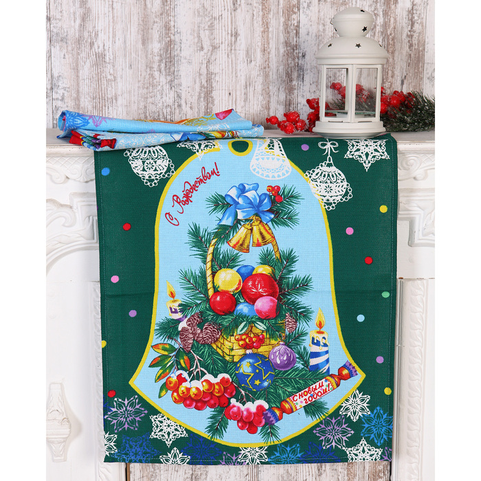 Полотенце 45х60см DomoVita "Карновальная ночь", хл100%, 170 г/м2 вафелька (пакет) микс