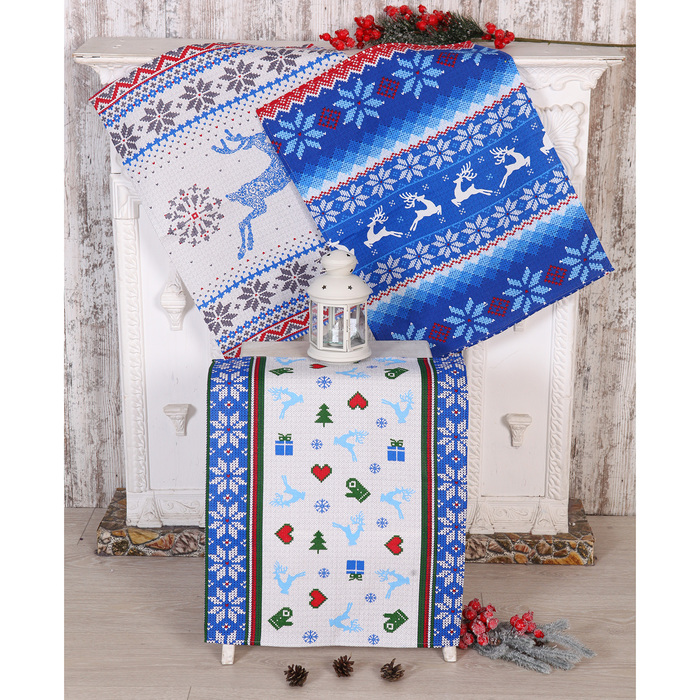 Набор полотенец DomoVita "серебряное копытце вафля 170 г/м2, 45х60 см 3шт (в пакете), хл100