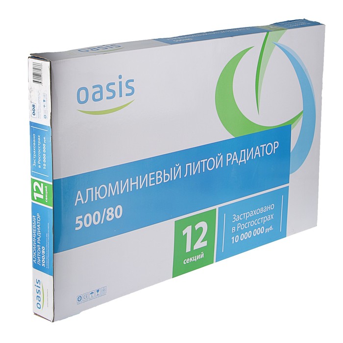 Радиатор Oasis 500/80, алюминиевый, 12 секций