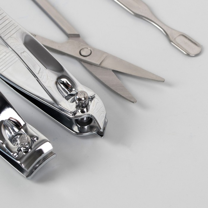 Набор маникюрный, 6 предметов, цвет жёлтый неоновый