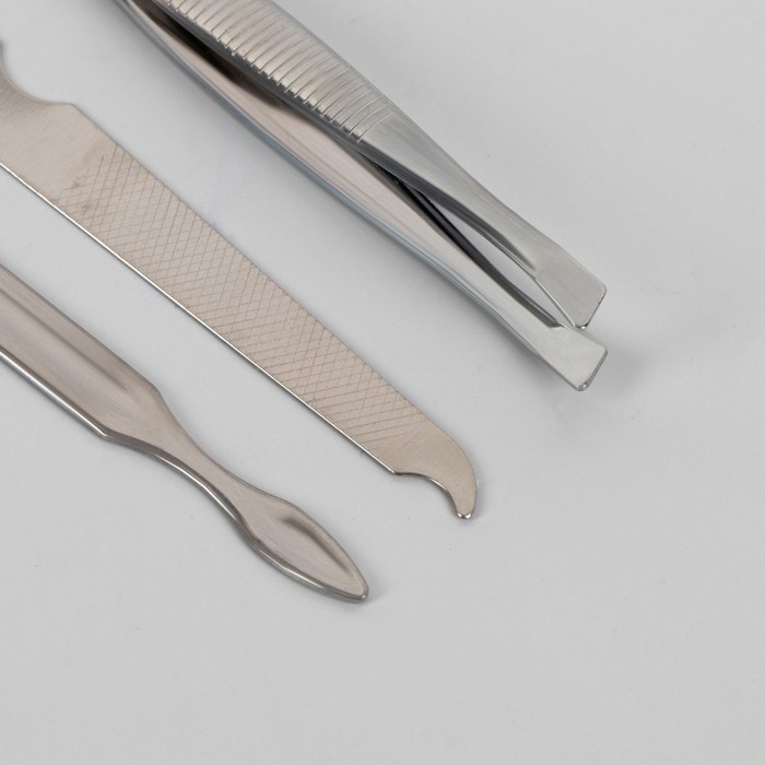 Набор маникюрный, 6 предметов, цвет жёлтый неоновый