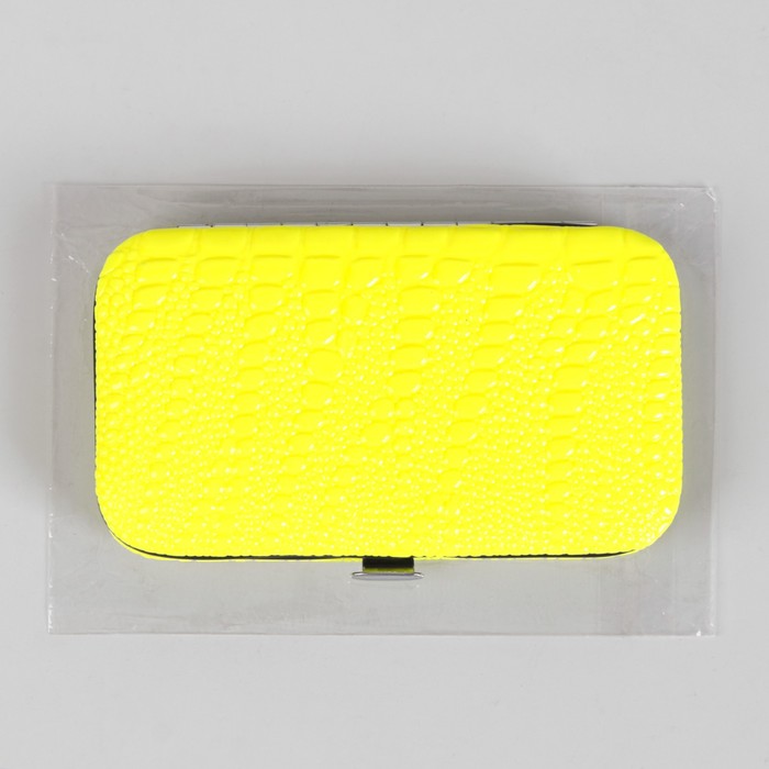 Набор маникюрный, 6 предметов, цвет жёлтый неоновый