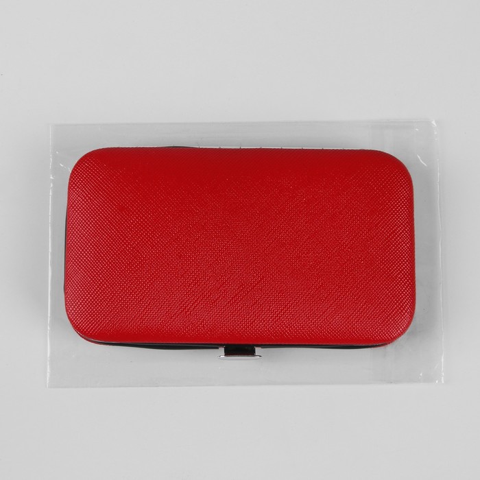 Набор маникюрный, 6 предметов, цвет красный