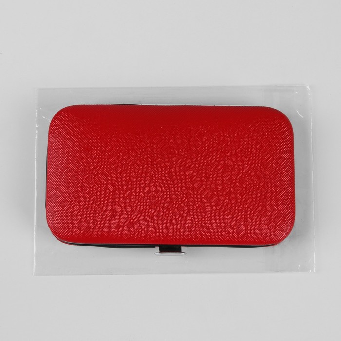 Набор маникюрный, 6 предметов, цвет красный