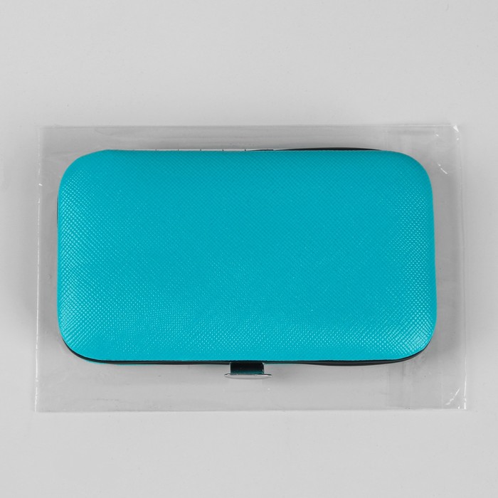 Набор маникюрный, 6 предметов, цвет морская волна