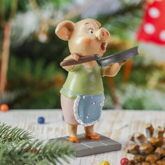 Сувенир полистоун "Мама Хрюша хозяйка" 8х6х11 см