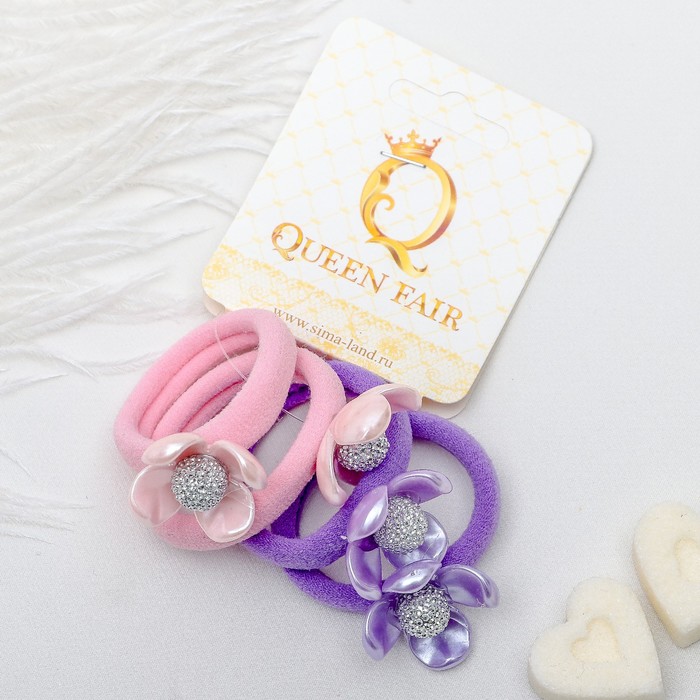 Резинка для волос "Купавка цветная" (цена за штуку) сиреневый,розовый