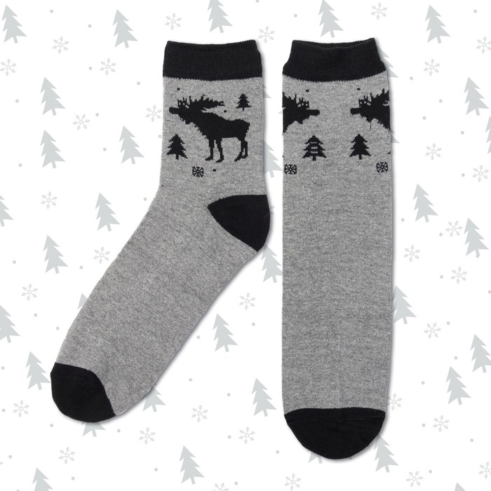 Носки мужские "Лесной зверь" р-р 41-44 (27-29 см) 80% хл, 15% п/э, 5% эл