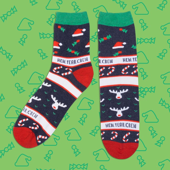 Носки мужские "New Year" р-р 41-44 (27-29 см) 80% хл, 15% п/э, 5% эл