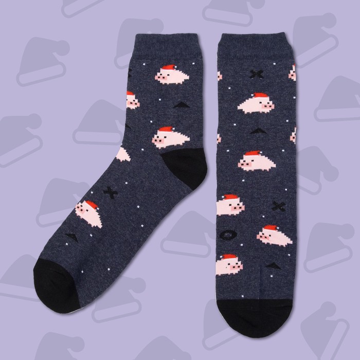 Носки мужские "Pixel pig" р-р 41-44 (27-29 см) 80% хл, 15% п/э, 5% эл