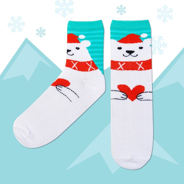 Носки женские "Медвежонок" р-р 36-40 (23-25 см) 80% хл, 15% п/э, 5% эл