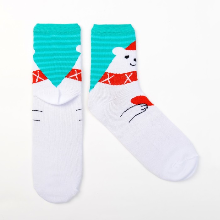 Носки женские "Медвежонок" р-р 36-40 (23-25 см) 80% хл, 15% п/э, 5% эл