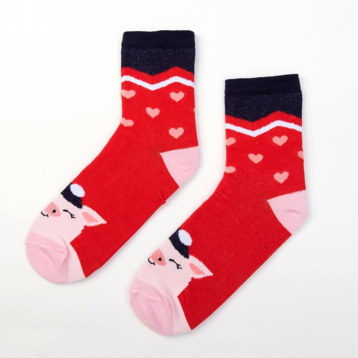 Носки женские "Хрюша" р-р 36-40 (23-25 см) 80% хл, 15% п/э, 5% эл