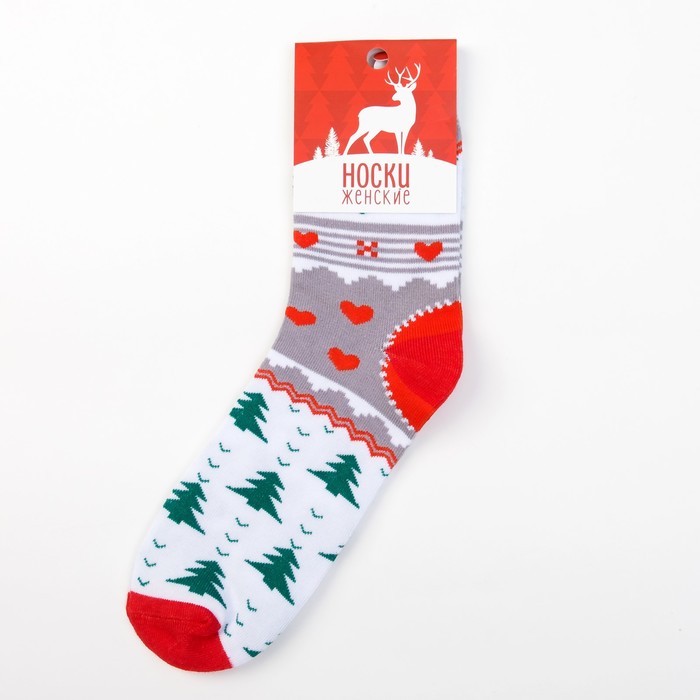 Носки женские "Елочки " р-р 36-40 (23-25 см) 80% хл, 15% п/э, 5% эл