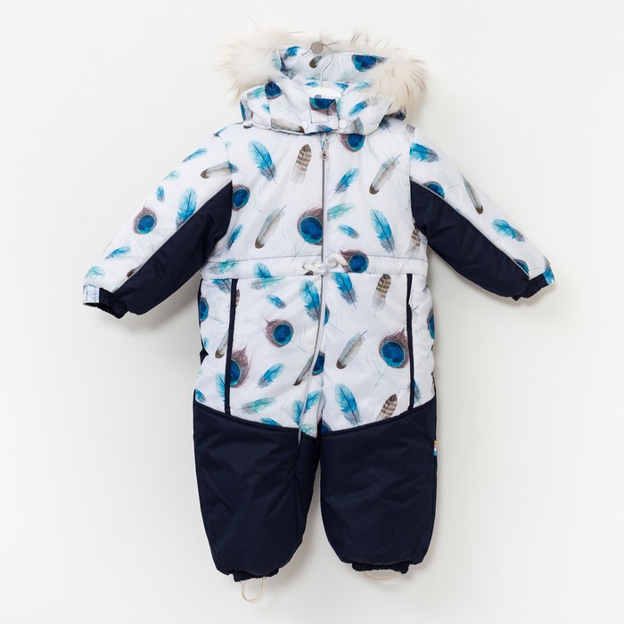 Комбинезон детский, рост 98 см, цвет синий(перья)