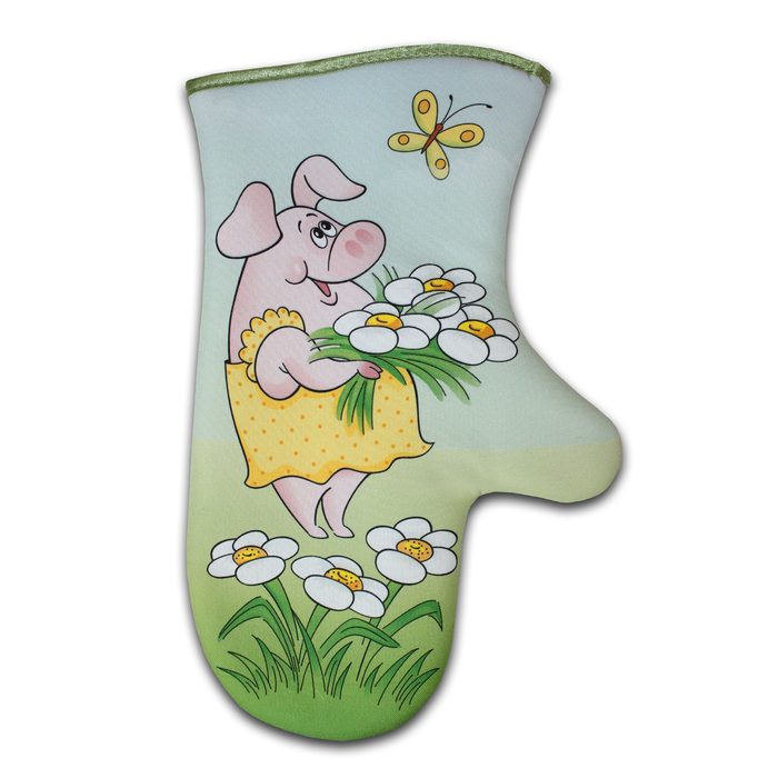 Прихватка рукавица для духовки "Летом в деревне" 30 см, габардин,ваф.п,160 г/м2,100% хл