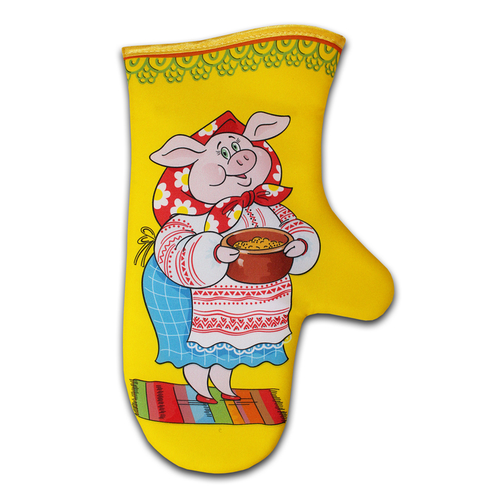 Прихватка рукавица для духовки "В гостях у бабушки" 30 см,габардин,ваф.п,160 г/м2,100% хл