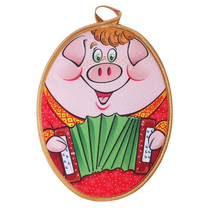 Прихватка "Хрюша" ГК-4 22х17,5 (фотопечать) арт.016