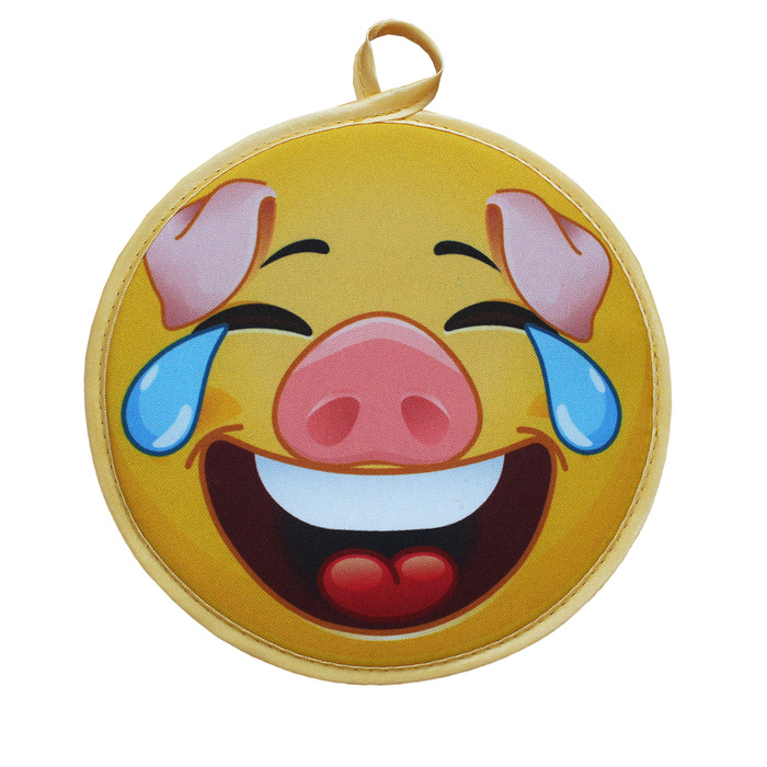 Прихватка "Хрюша Смайлик" 17,5х17,5 , №1 (фотопечать) арт.011