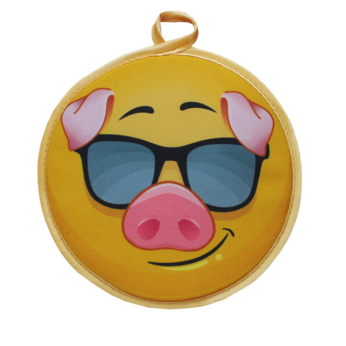 Прихватка "Хрюша Смайлик" 17,5х17,5 , №2 (фотопечать) арт.011