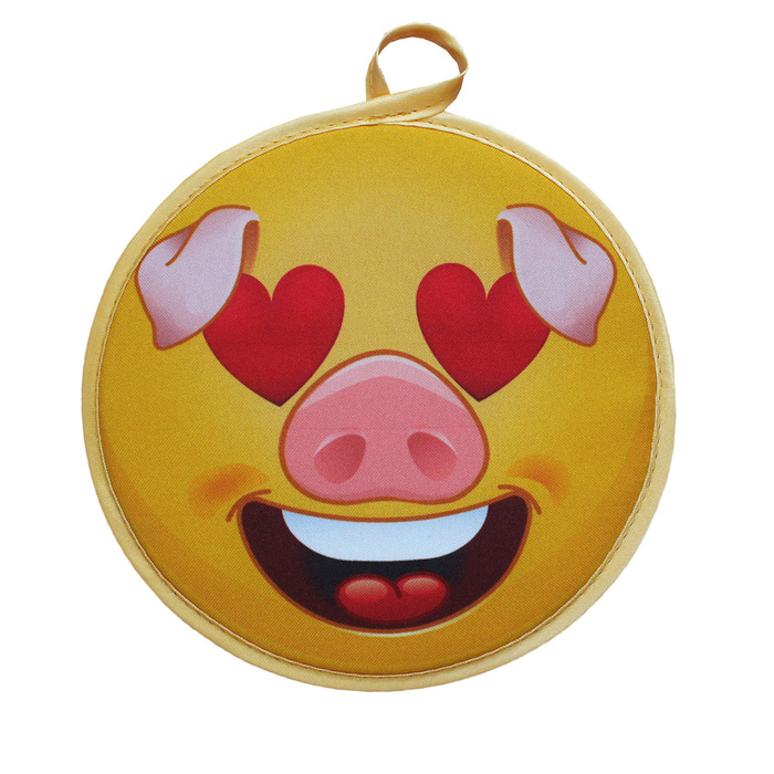 Прихватка "Хрюша Смайлик" 17,5х17,5 , №5 (фотопечать) арт.011