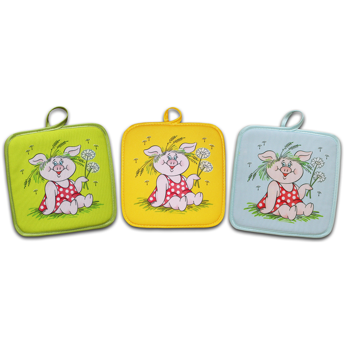 Прихватка "Хрюшка" 17х17 см , ГК-54 (фотопечать) МИКС,арт.011