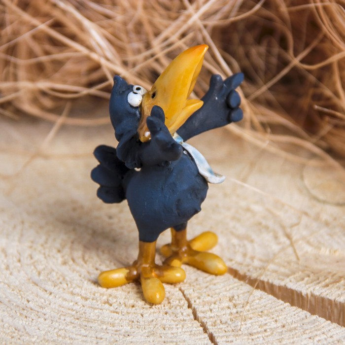 Сувенир полистоун "Ворона оратор" 7х5,5х7,5 см