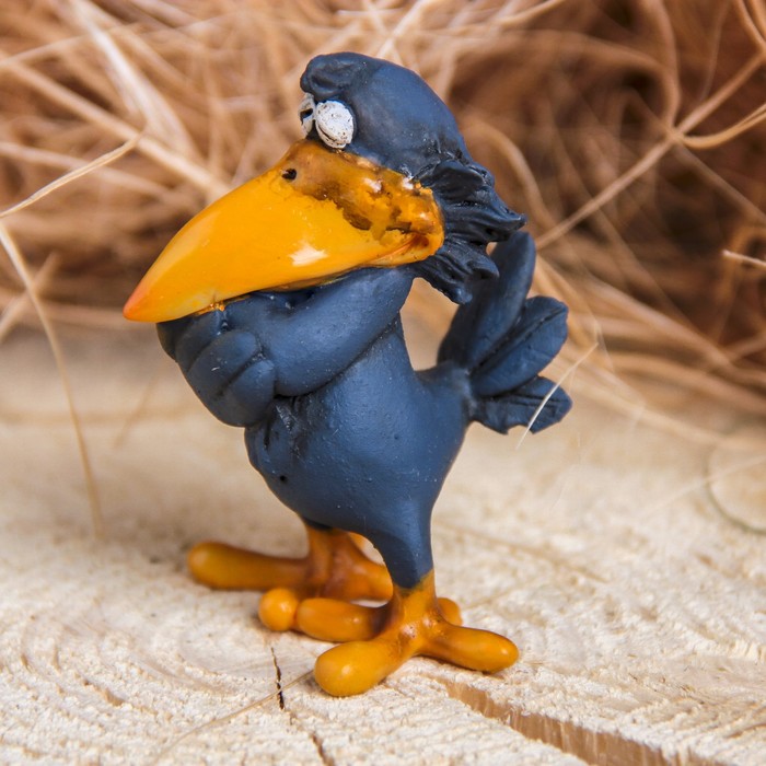 Сувенир полистоун "Ворона мыслитель" 5х5,5х7,5 см