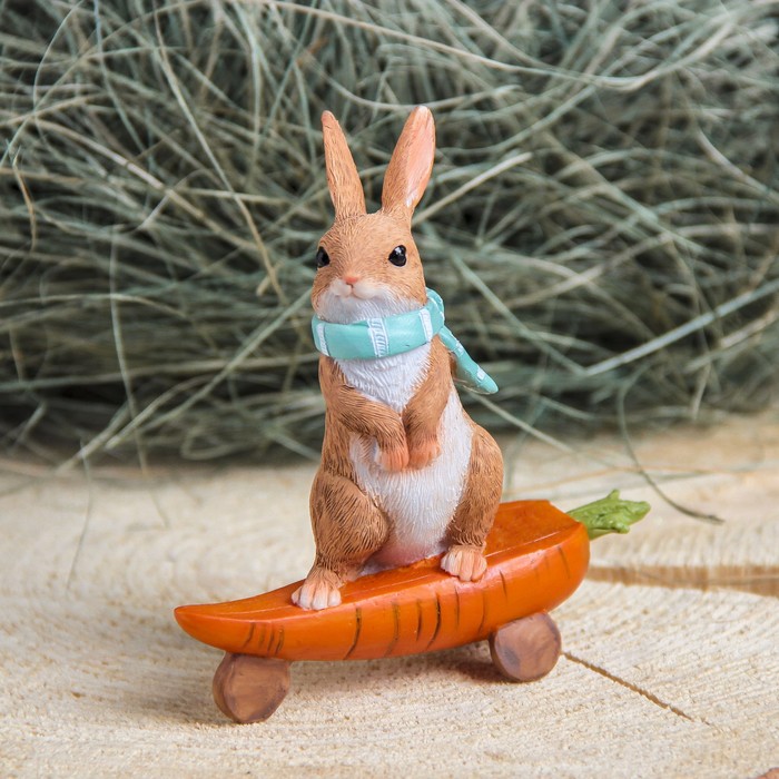 Сувенир полистоун "Заяц сноубордист" 10,5х4,5х10,5 см