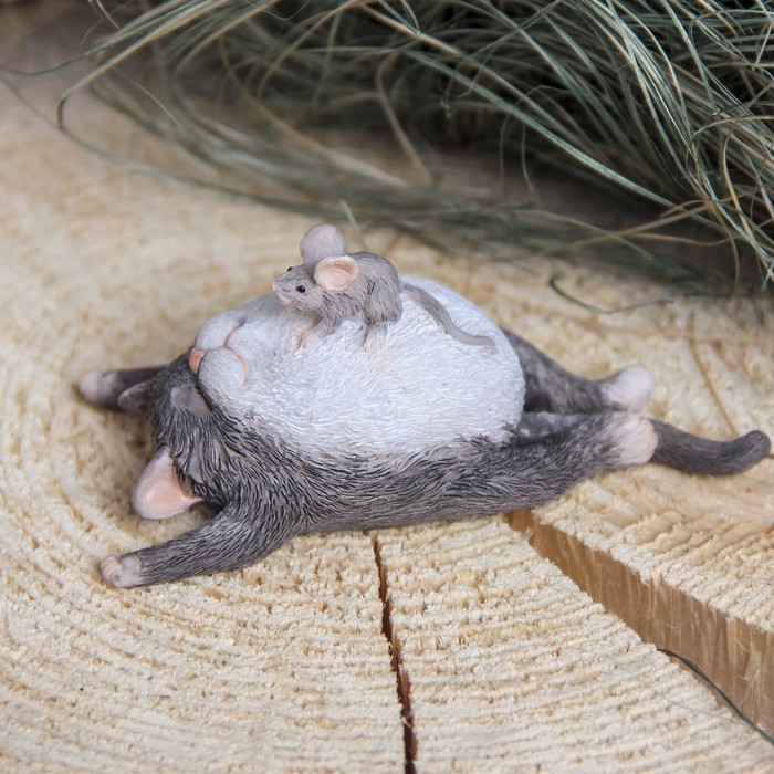 Сувенир полистоун "Мышка и кот" 10,5х5х4,5 см