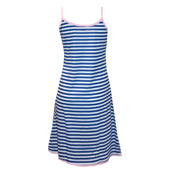 Сорочка женская, цвет тёмно-синяя полоска, размер 50