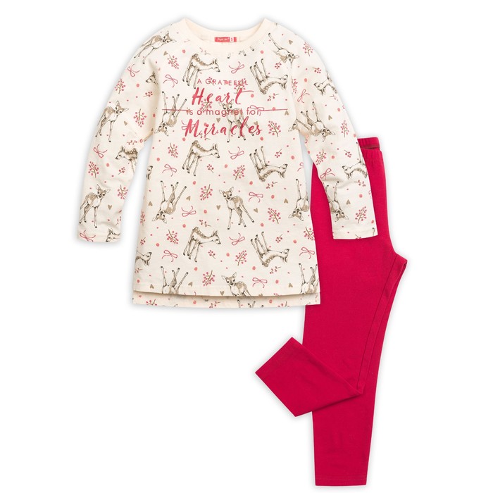 Комплект для девочки, рост 110 см, цвет кремовый