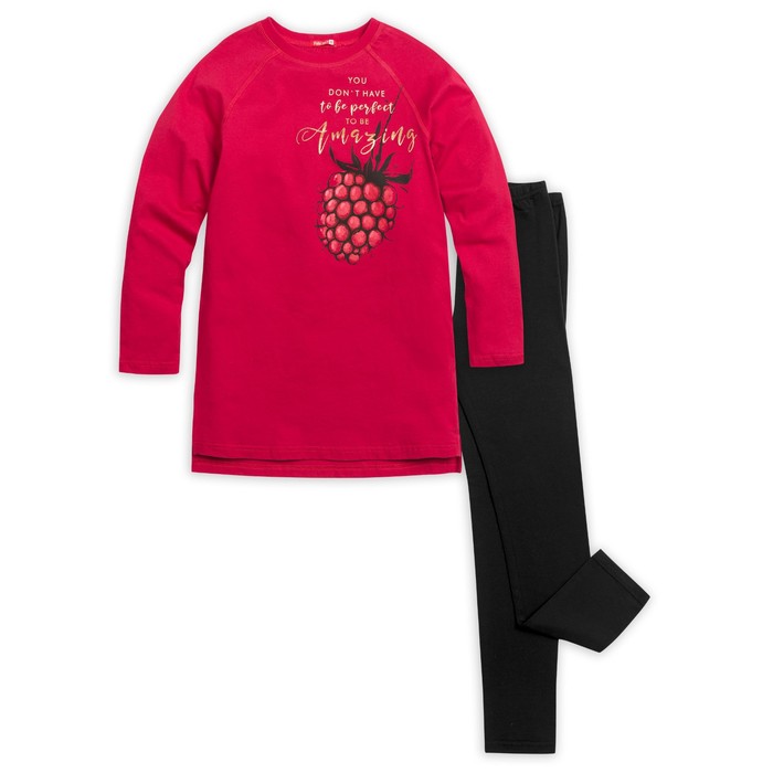 Комплект для девочки, рост 128 см, цвет малиновый